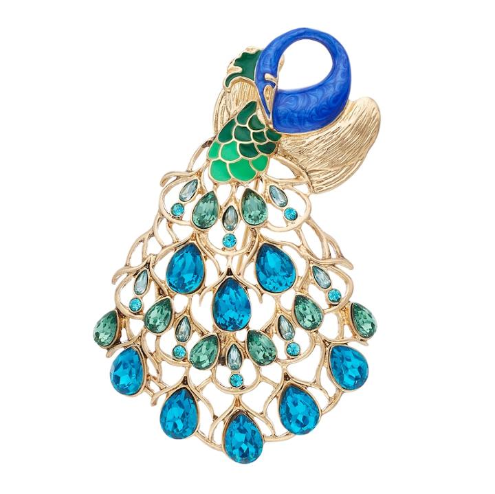 Dana Buchman Simulated Crystal Peacock Pin, Women's, Multicolor