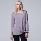 Women's Simply Vera Vera Wang French Terry Twist Tee, Size: Xs, Med Purple