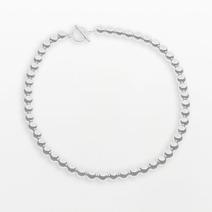 Chaps Metallic Shot-bead Necklace, Women's, Grey