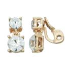 Napier Round Simulated Crystal Double Clip On Earrings, Women's, Gold