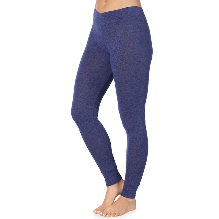 Women's Cuddl Duds Soft Knit Leggings, Size: Small, Dark Blue