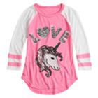 Girls 7-16 Miss Chievous V-neck Varsity Tee, Size: Large, Brt Pink