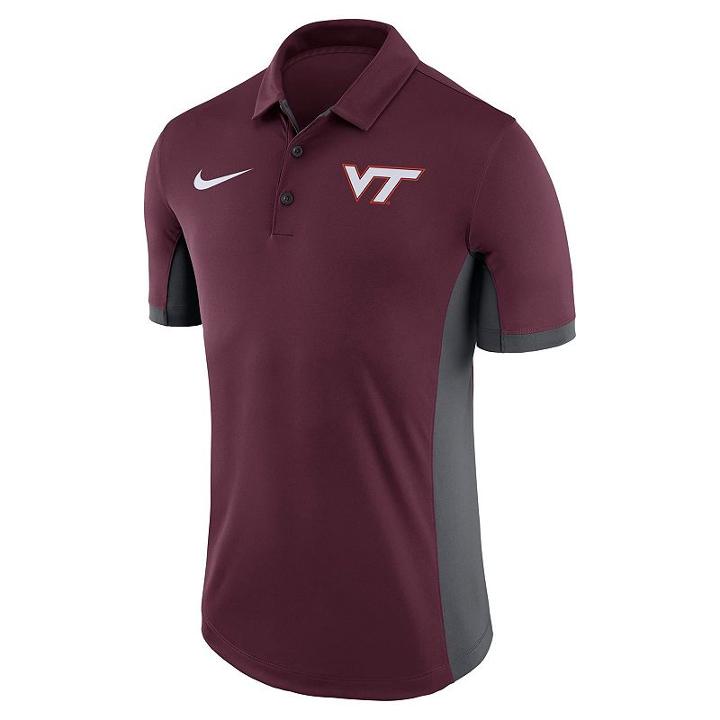 Men's Nike Virginia Tech Hokies Dri-fit Polo, Size: Xxl, Dark Red