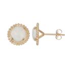 14k Gold Lab-created Opal Beaded Stud Earrings, Women's, White