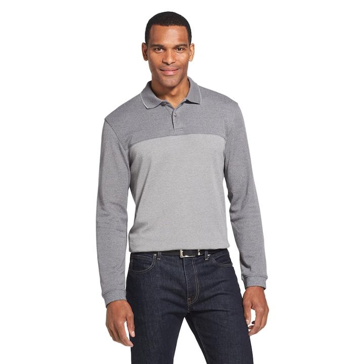 Men's Van Heusen Flex Classic-fit Colorblock Polo, Size: Xl, Grey