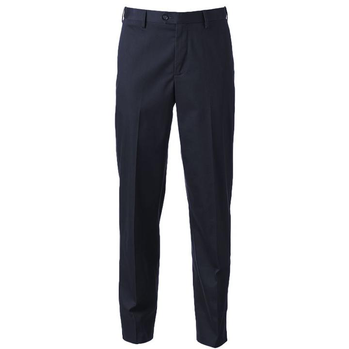 Big & Tall Croft & Barrow&reg; Classic-fit Flat-front No-iron Stretch Pants, Men's, Size: 46x32, Blue (navy)