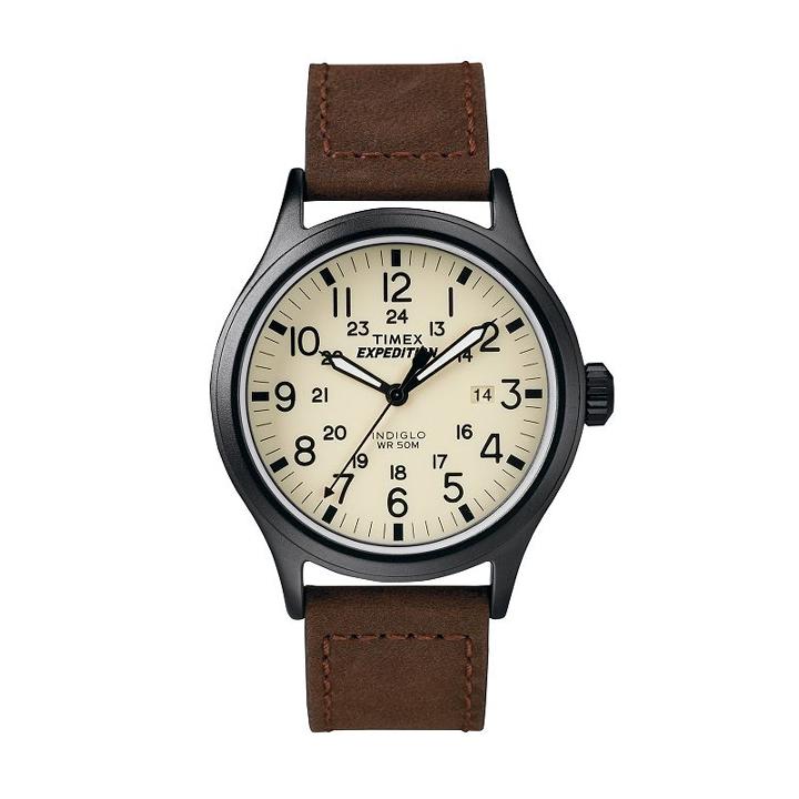 Timex Men's Expedition Scout Leather Watch - T49963kz, Brown