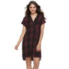 Women's Rock & Republic&reg; High-low Shirtdress, Size: Xl, Red