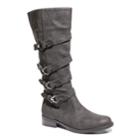 2 Lips Too Joe Women's Buckle Riding Boots, Size: Medium (8), Black