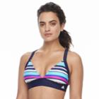 Women's Adidas Striped D-cup Bikini Top, Size: Small, Light Red