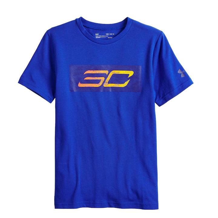 Boys 8-20 Under Armour Logo Tee, Size: Small, Blue