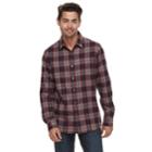 Men's Apt. 9&reg; Brushed Flannel Button-down Shirt, Size: Medium, Dark Red