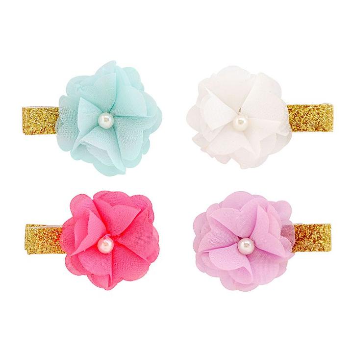 Girls Carter's 4-pk. Chiffon Flower Hair Clips, Girl's, Multicolor