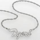 Logoart Detroit Tigers Sterling Silver Script Necklace, Women's, Size: 18, Grey