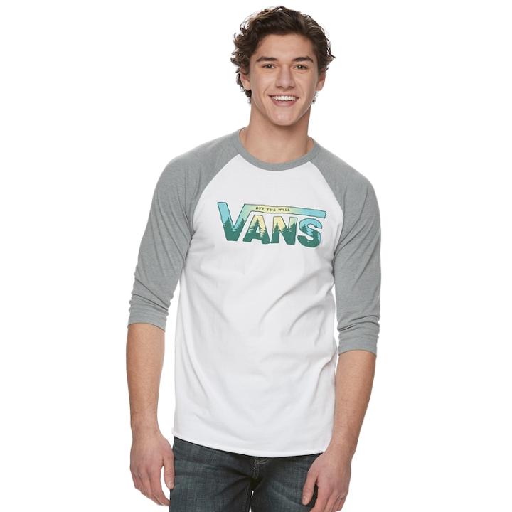 Men's Vans Mountain Drop Raglan Tee, Size: Large, White
