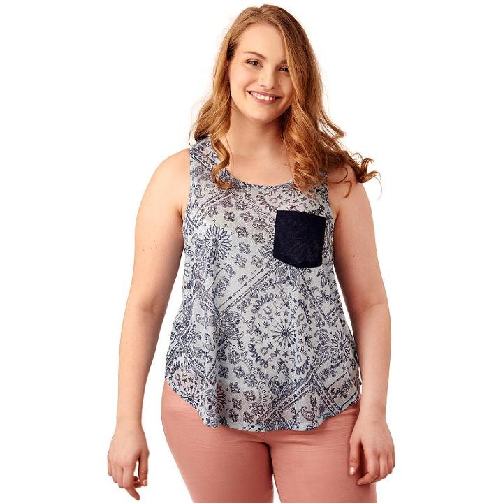 Juniors' Plus Size Wallflower High-low Graphic Tank, Girl's, Size: 2xl, Ovrfl Oth