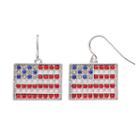 American Flag Drop Earrings, Women's, Brt Red