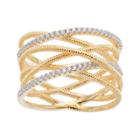 14k Gold Over Silver Intertwined Coil Ring, Women's, Size: 7, White