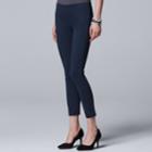 Women's Simply Vera Vera Wang Button Accent Pull-on Skinny Pants, Size: Medium, Dark Blue