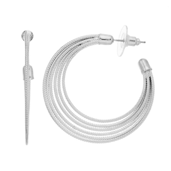 Multi-wire Hoop Earring, Women's, Silver
