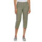 Women's Croft & Barrow&reg; Twill Utility Capris, Size: 16, Dark Green