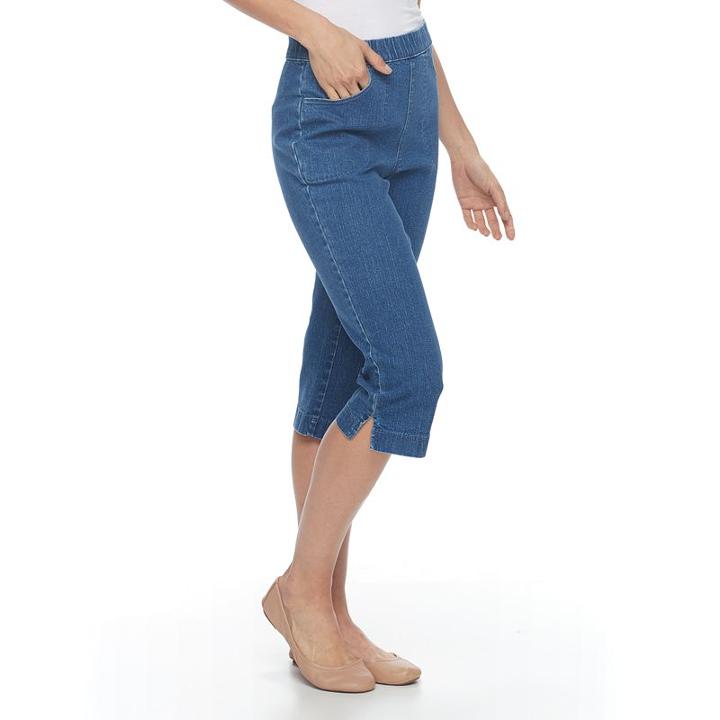 Women's Croft & Barrow&reg; Pull-on Capris, Size: Large, Med Blue