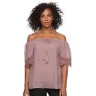 Women's Harve Benard Slubbed Off-the-shoulder Top, Size: Small, Light Pink