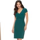 Women's Jennifer Lopez Asymmetrical Faux-wrap Dress, Size: Xs, Dark Green
