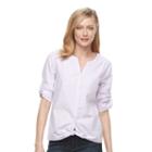 Women's Croft & Barrow&reg; Tie-front Shirt, Size: Xxl, Lt Purple