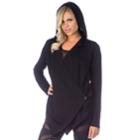 Women's Pl Movement By Pink Lotus Hooded Yoga Wrap Cardigan, Size: Xl, Black