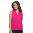 Women's Dana Buchman Sleeveless Splitneck Top, Size: Xl, Med Pink