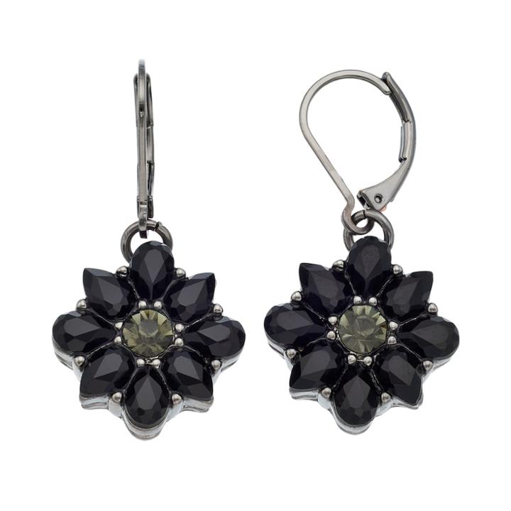 Dana Buchman Black Flower Drop Earrings, Women's