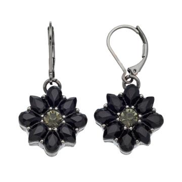 Dana Buchman Black Flower Drop Earrings, Women's