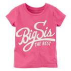 Girls 4-8 Carter's Short Sleeve Pink Big Sis Graphic Tee, Girl's, Size: 6x