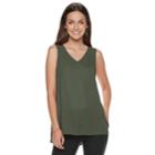 Women's Apt. 9&reg; V-neck Georgette Tank, Size: Xl, Dark Green