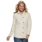 Women's Croft & Barrow&reg; Quilted Snap-front Jacket, Size: Xxl, Lt Beige