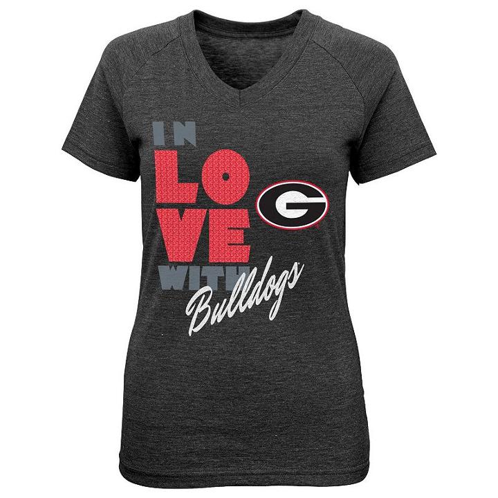 Girls 7-16 Georgia Bulldogs In Love Tee, Girl's, Size: L(14), Black