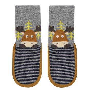 Baby Boy Jumping Beans&reg; Moose Slipper Socks, Size: 2-4, Multicolor