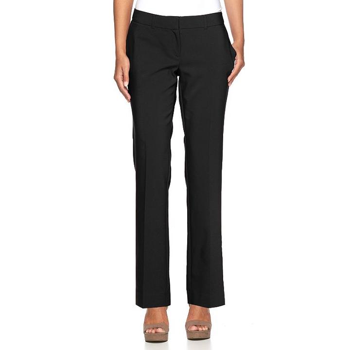 Women's Apt. 9&reg; Torie Curvy Fit Dress Pants, Size: 0, Black