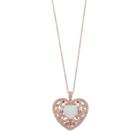 14k Rose Gold Over Silver Lab-created Opal Heart Pendant Necklace, Women's, Size: 18, White