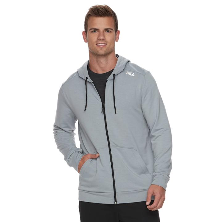 Men's Fila Sport&reg; French Terry Full-zip Hoodie, Size: Medium, Dark Grey
