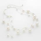 Croft & Barrow&reg; Silver Tone Simulated Pearl Multistrand Necklace And Drop Earring Set, Women's, White