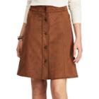 Women's Chaps Faux-suede A-line Skirt, Size: 10, Brown