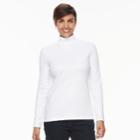 Petite Croft & Barrow&reg; Mockneck Tee, Women's, Size: M Petite, White