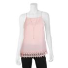 Juniors' Iz Byer California Crochet Hem Necklace Tank, Teens, Size: Xl, Med Pink