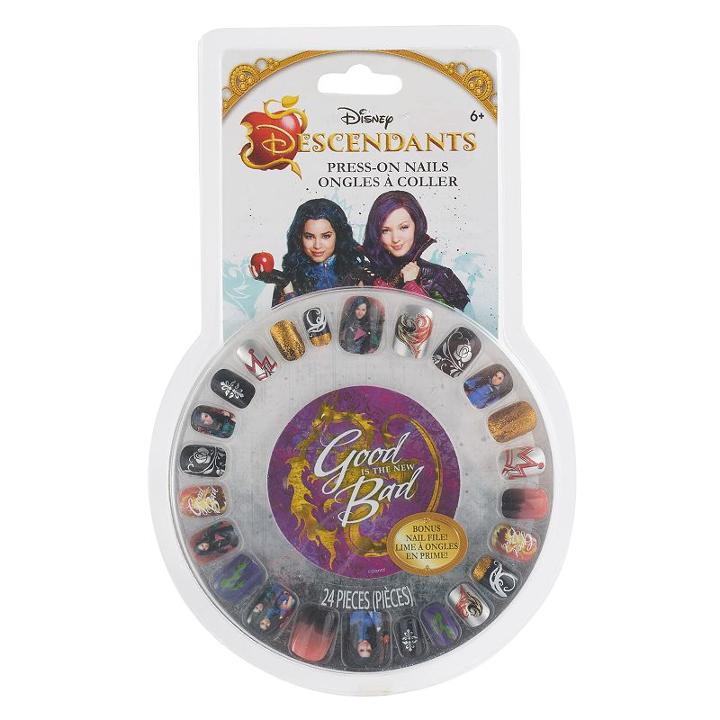 Disney's Descendants Girls 6-12 Press-on Nail Kit, Multicolor