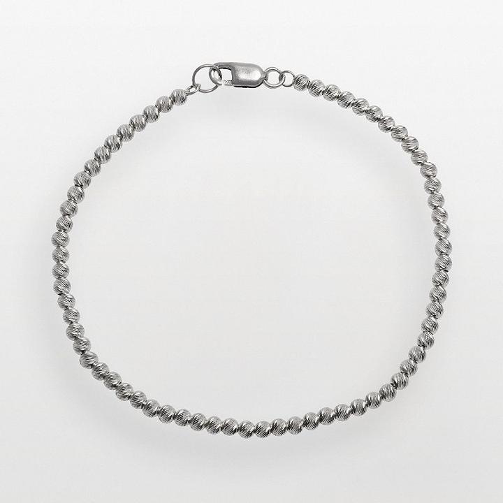 Sterling Silver Bead Anklet, Women's, Grey