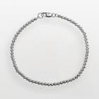Sterling Silver Bead Anklet, Women's, Grey