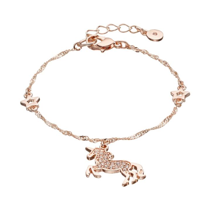 Lc Lauren Conrad Runway Collection Unicorn & Star Charm Bracelet, Women's, Dark Pink