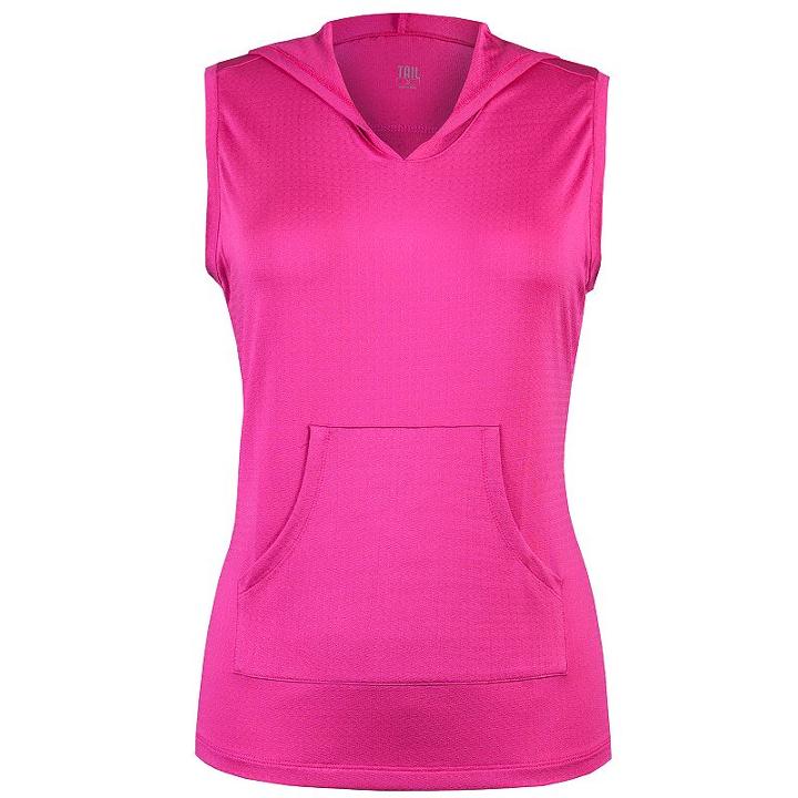 Women's Tail Tennis Life Harlow Sleeveless Hoodie, Size: Large, Brt Pink